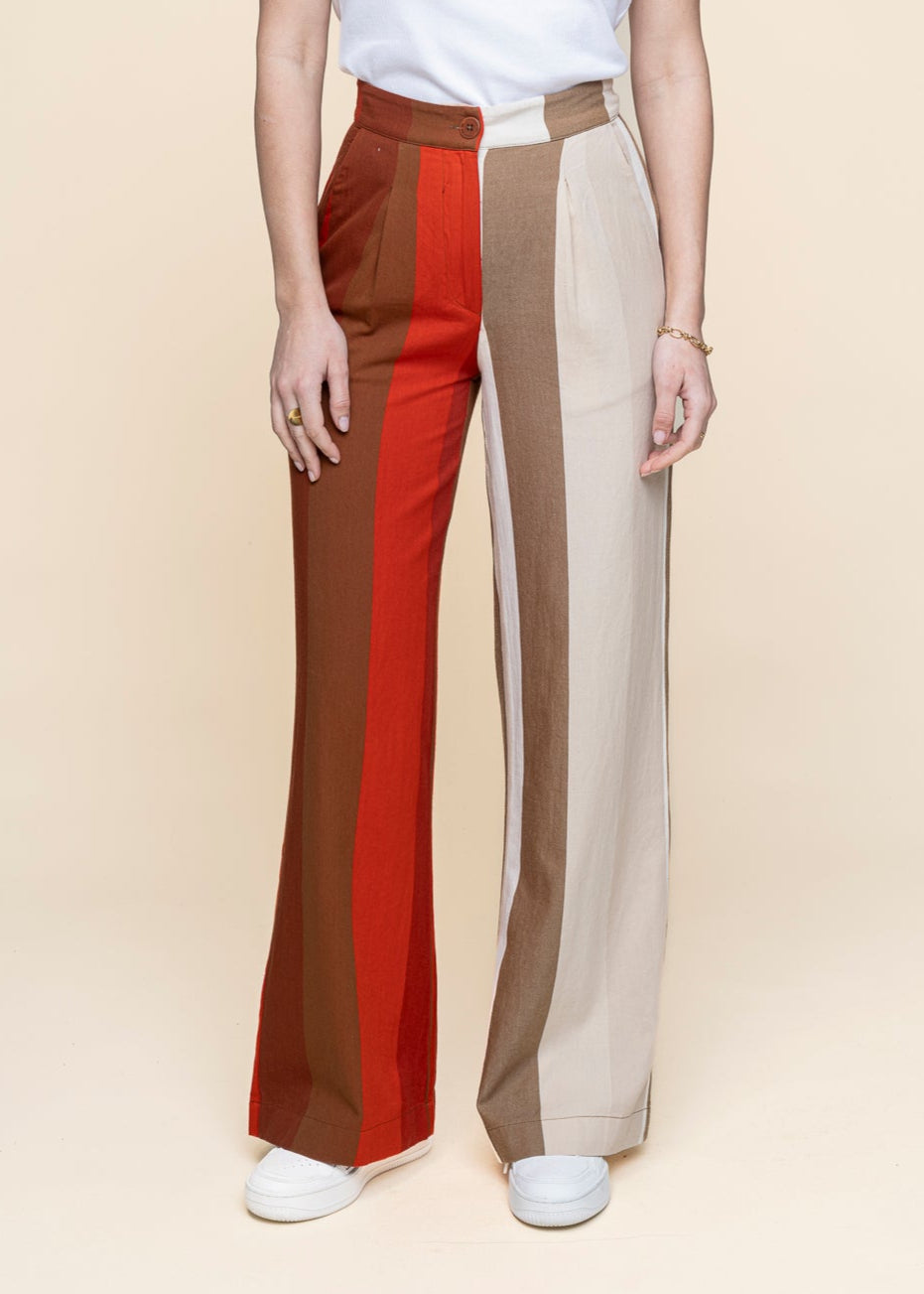 Pantalon ample en coton bio | rayé "Sandfire manolita pants - multicolor"