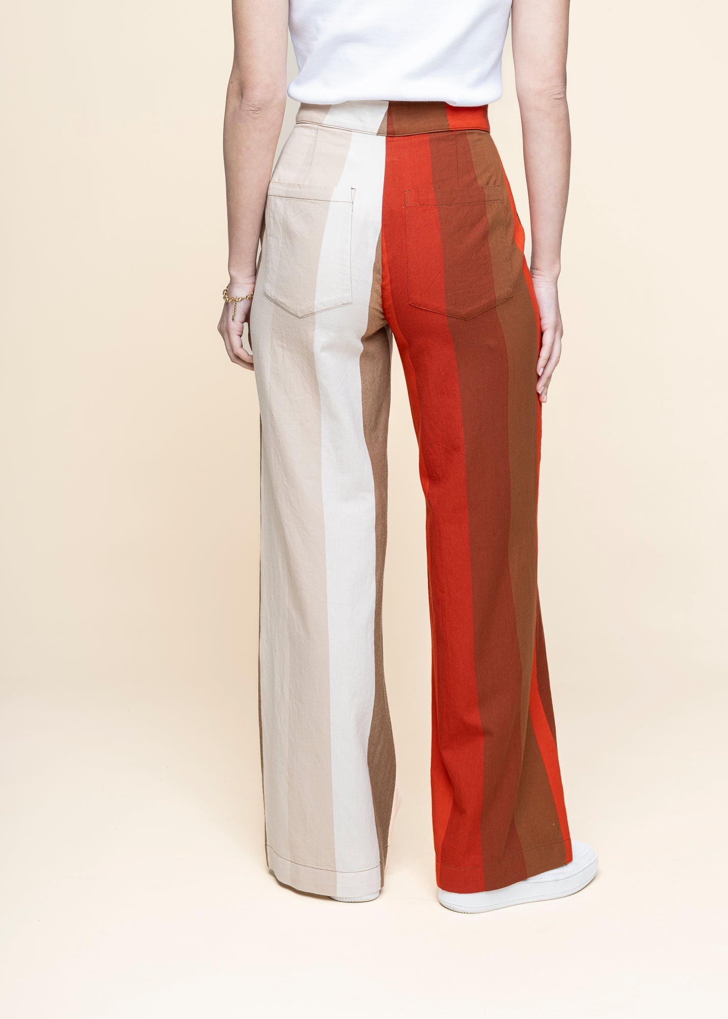 Pantalon ample en coton bio | rayé "Sandfire manolita pants - multicolor"