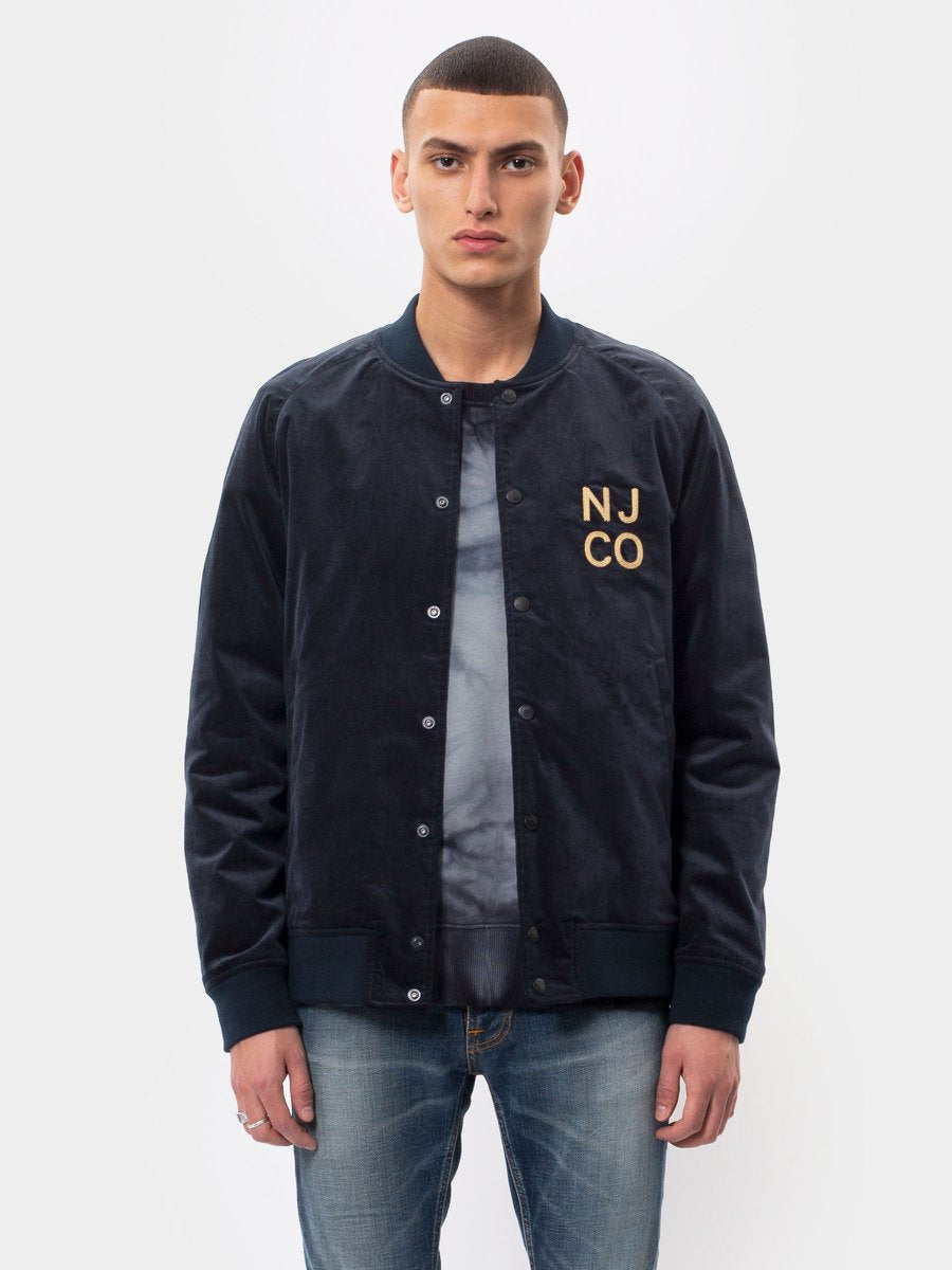 Veste bomber marine en coton bio - Mark