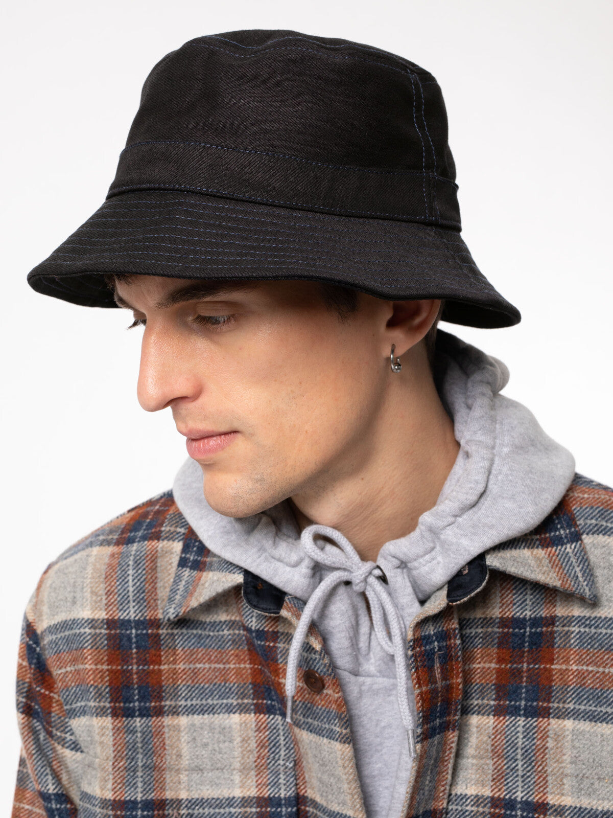 Bob noir en coton bio - Martinsson Denim Bucket Hat Indigo