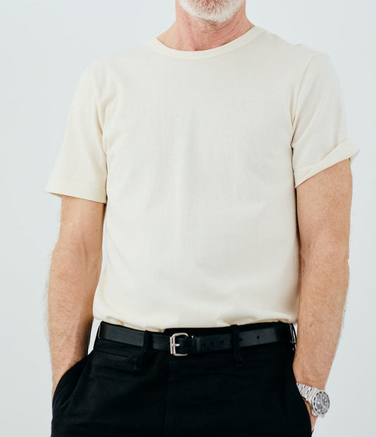 T-shirt uni en coton biologique | écru "men's loopwheeled t-shirt 02 nature""