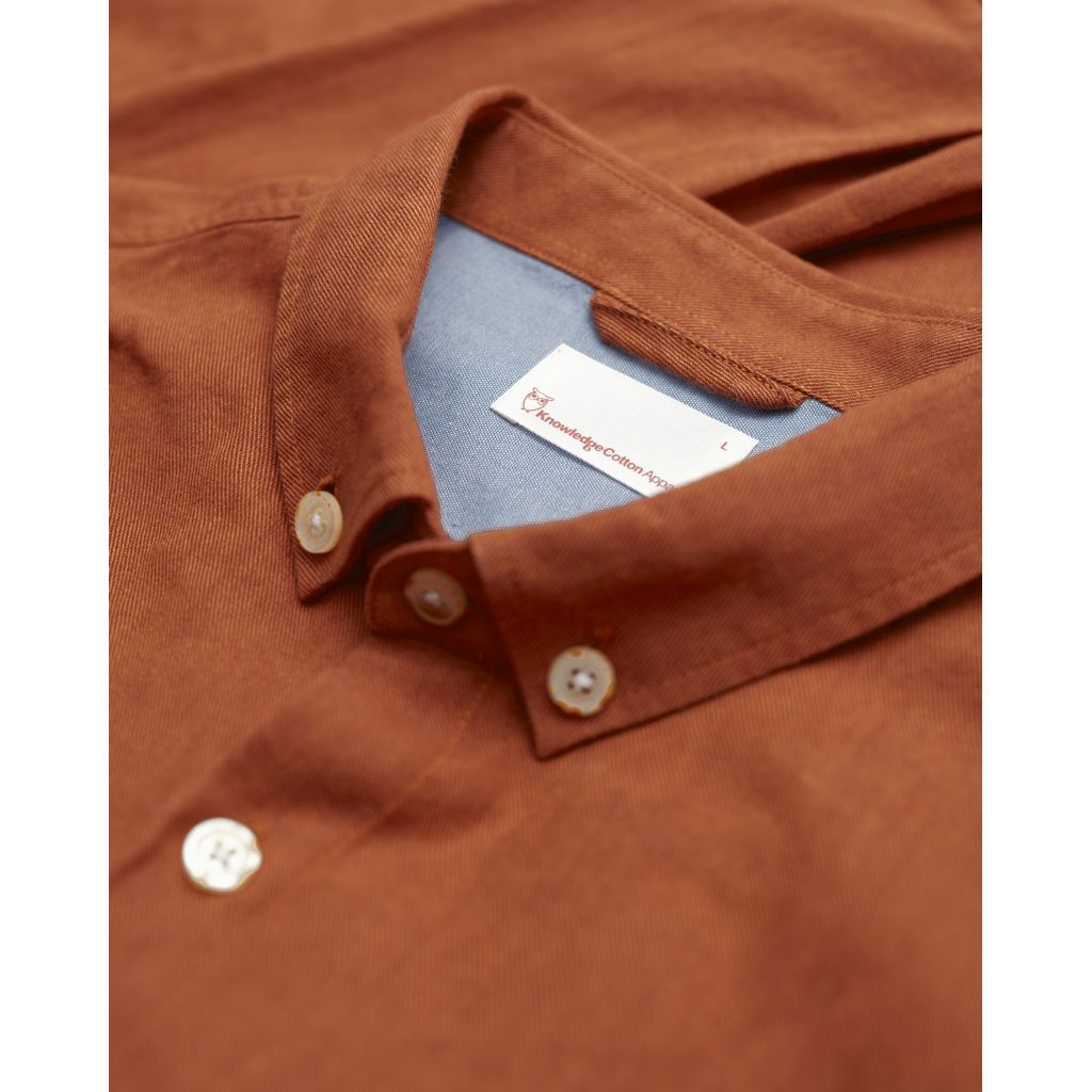 Chemise orange flanelle en coton bio