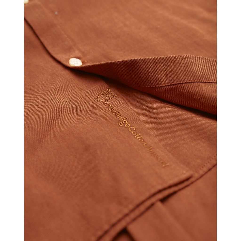 Chemise orange flanelle en coton bio