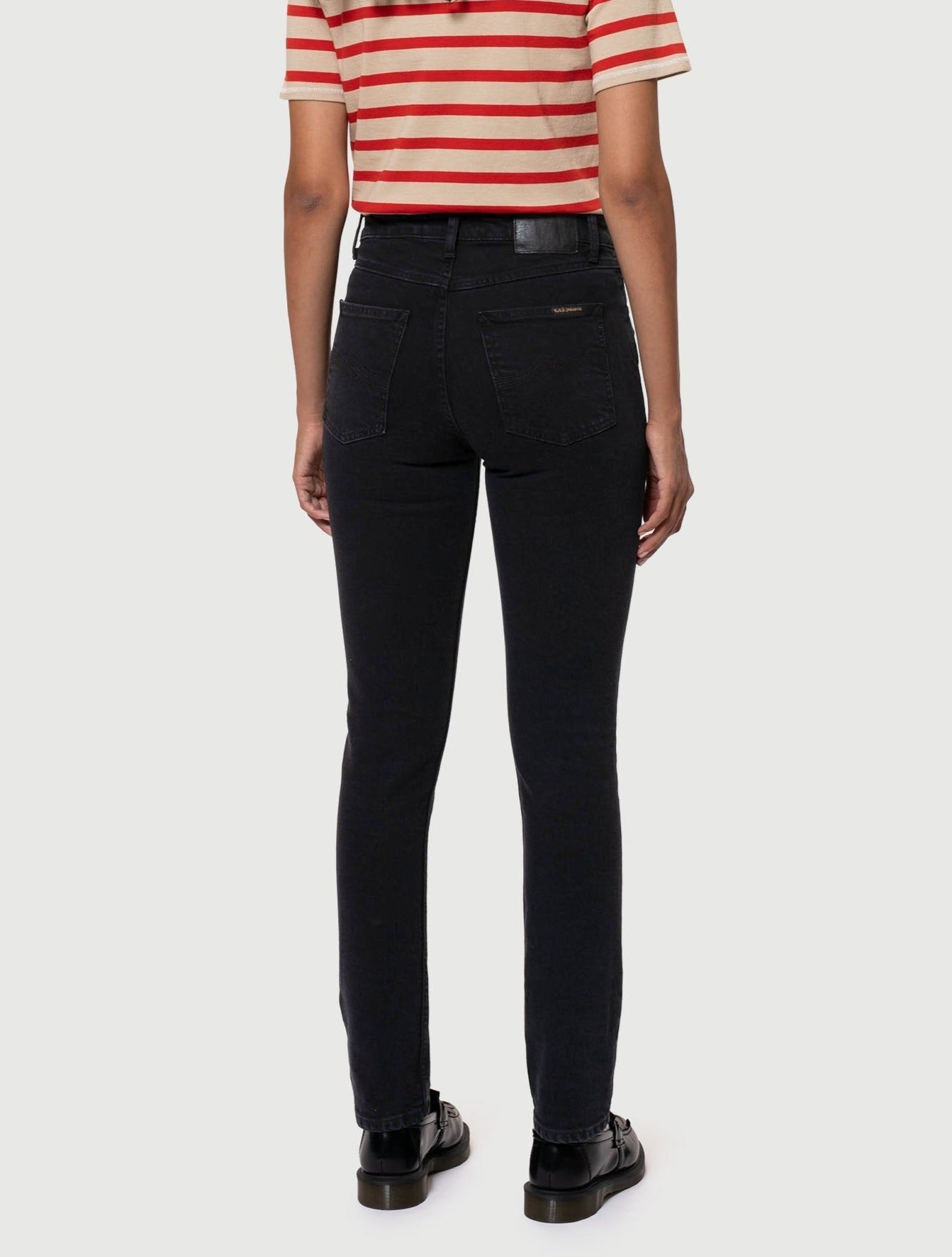 Jean slim en coton bio | noir "mellow mae so black"