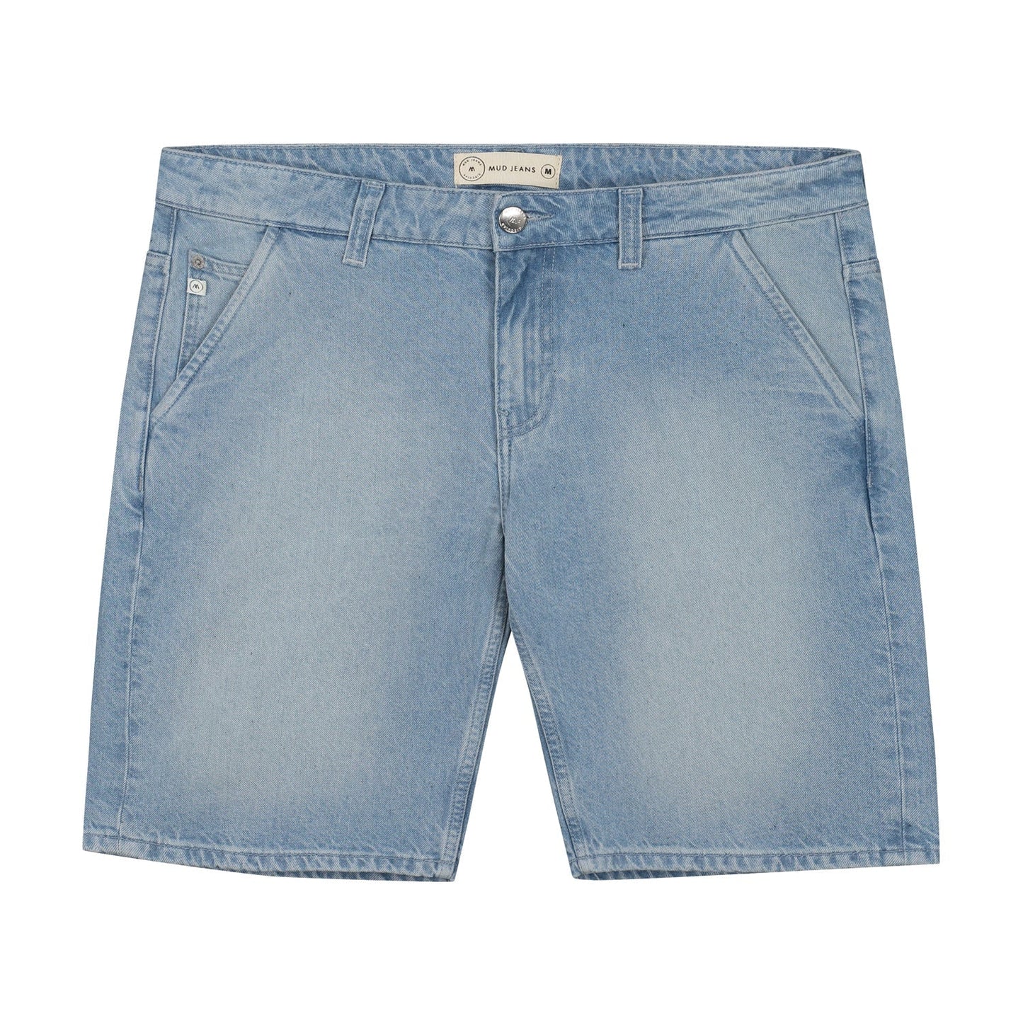 Short bleu clair en coton bio et coton recyclé - Carlo short sun stone