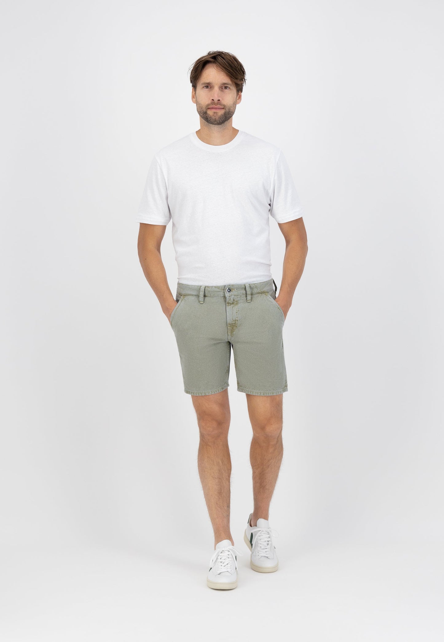 Short vert clair en coton bio et recyclé - Luca Short Moss
