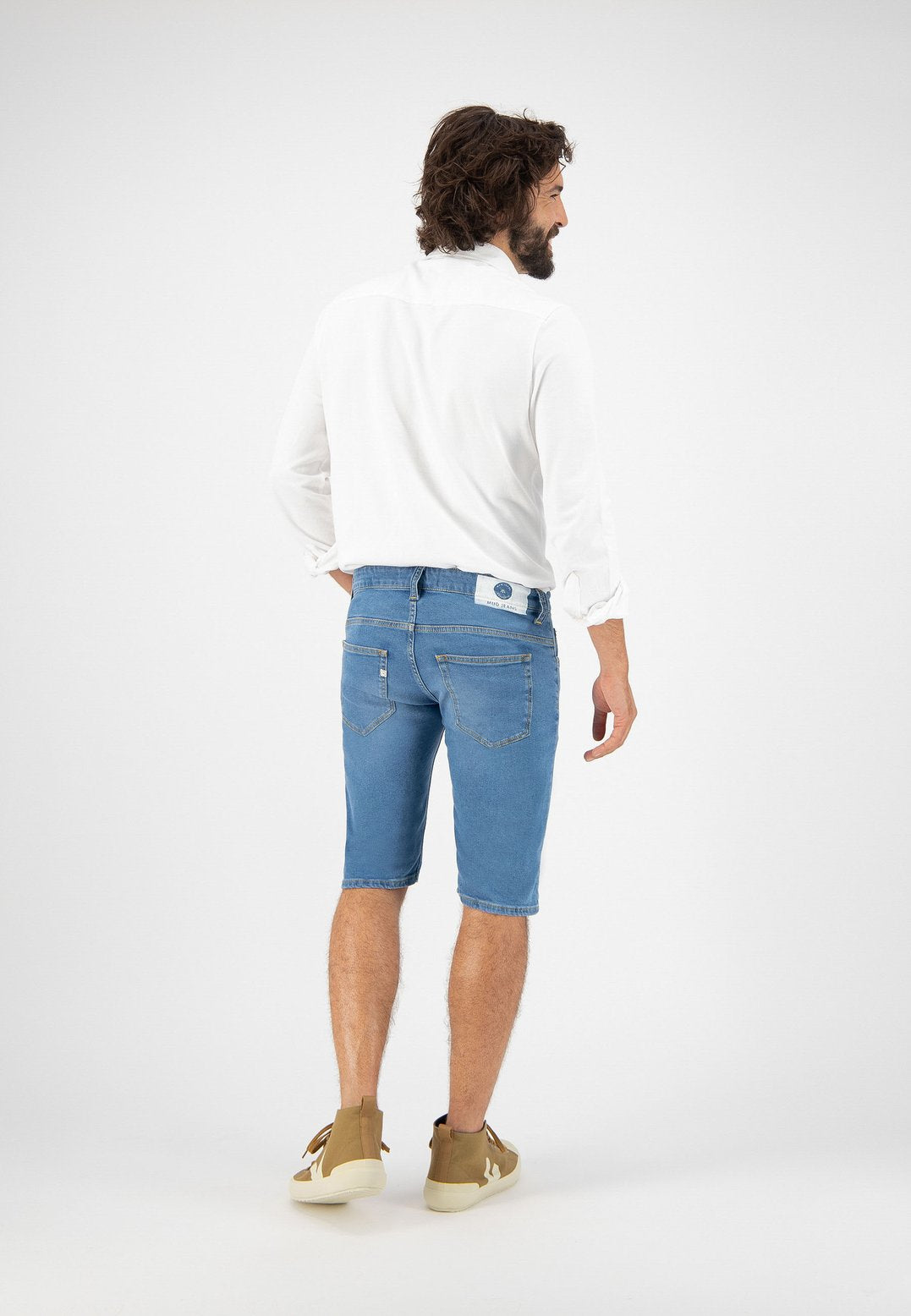 Short en jean bleu en coton bio et coton recyclé - Simon