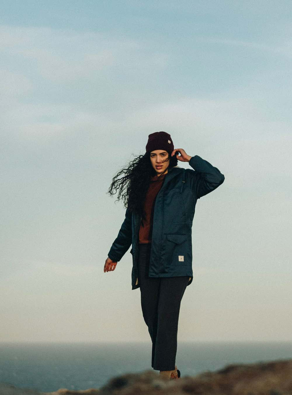 Parka doublée en coton bio | marine "pinta organic cotton parka navy nord"