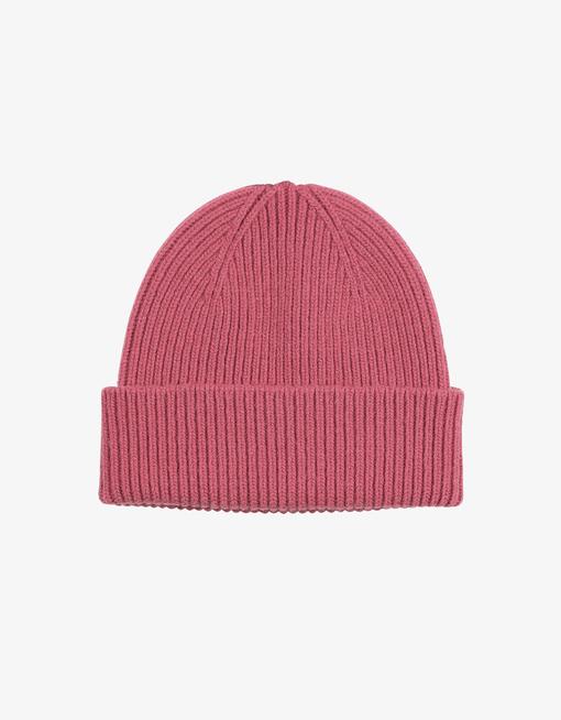 Bonnet rose framboise en laine mérinos recyclée - merino wool beanie raspberry pink