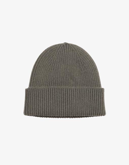 Bonnet olive en laine mérinos recyclée - merino wool beanie dusty olive