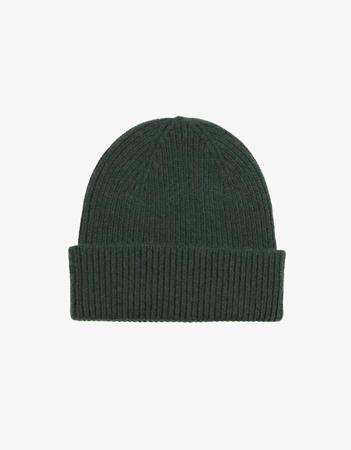 Bonnet vert forêt en laine mérinos recyclée - merino wool beanie hunter green