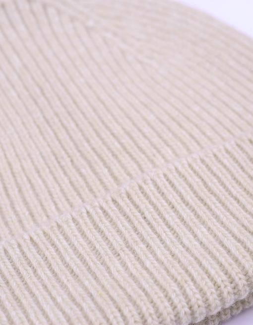 Bonnet blanc cassé en laine mérinos recyclée - merino wool beanie ivory white