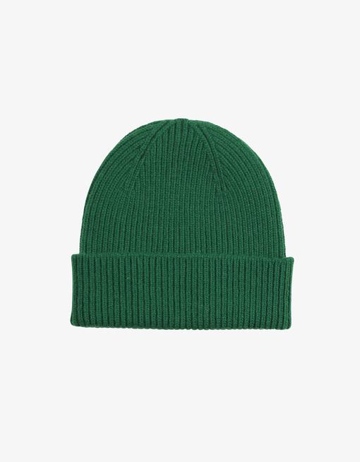 Bonnet vert en laine mérinos recyclée - merino wool beanie kelly green