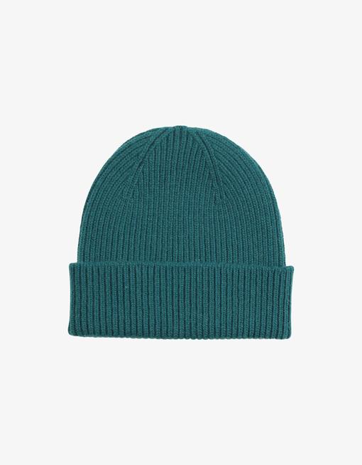 Bonnet vert turquoise en laine mérinos recyclée - merino wool beanie ocean green
