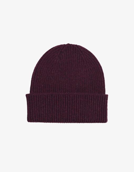 Bonnet rouge bordeaux en laine mérinos recyclée - merino wool beanie oxblood red