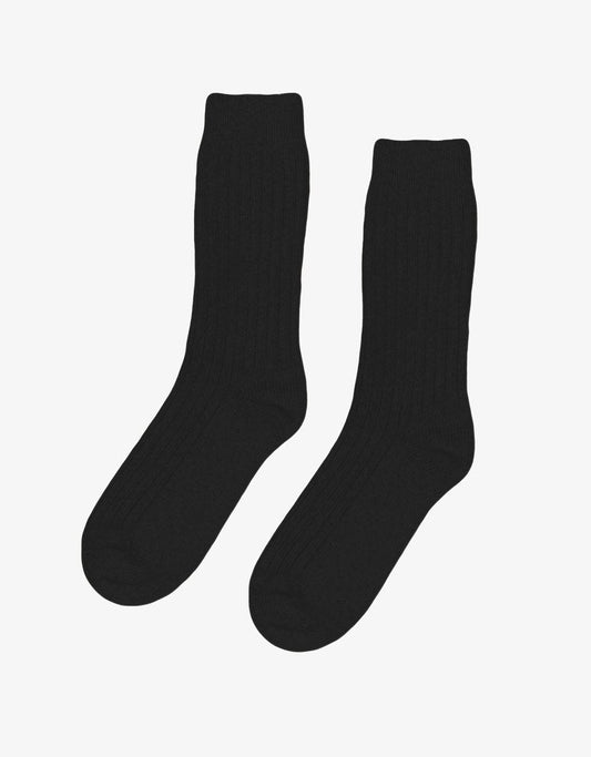Chaussettes en laine mérinos recyclée | noir "deep black"