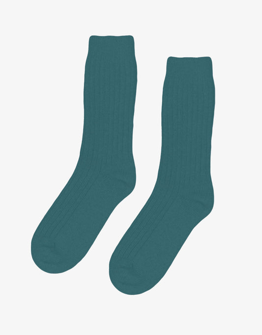 Chaussettes en laine mérinos recyclées | vert turquoise "ocean green"
