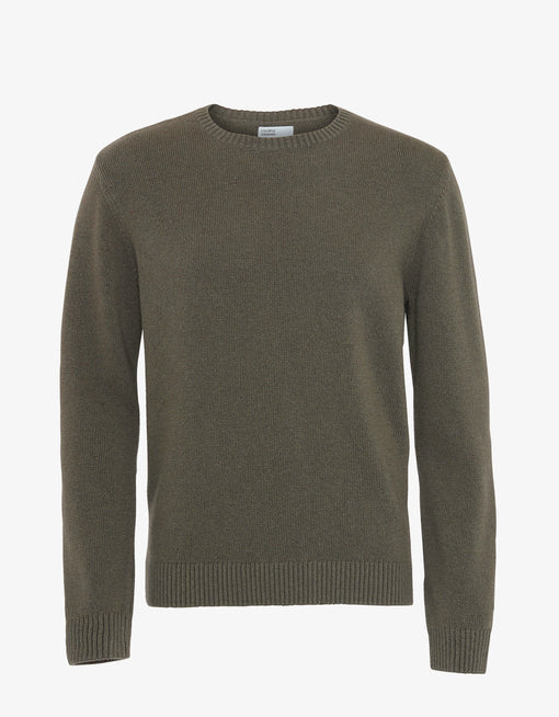 Pull en laine mérinos recyclée | kaki "dusty olive"