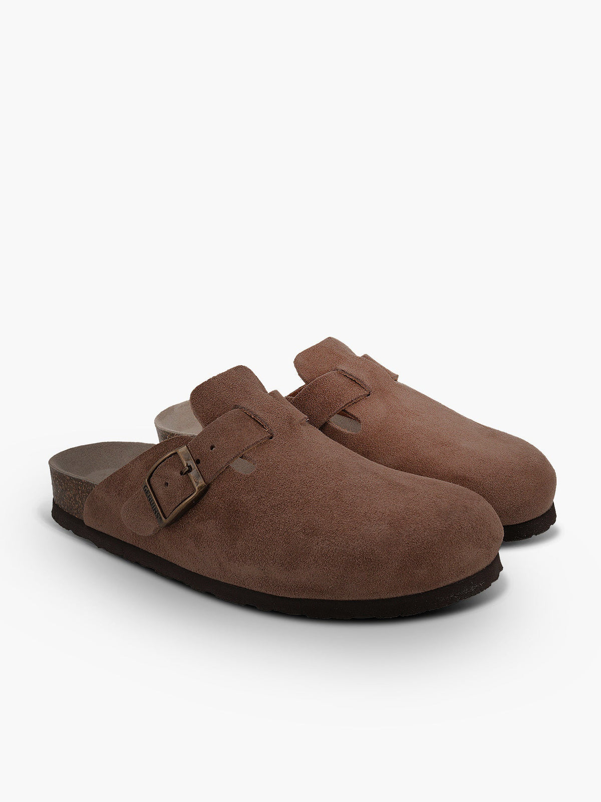 Sabots en cuir certifié | marron "riva velour terra"