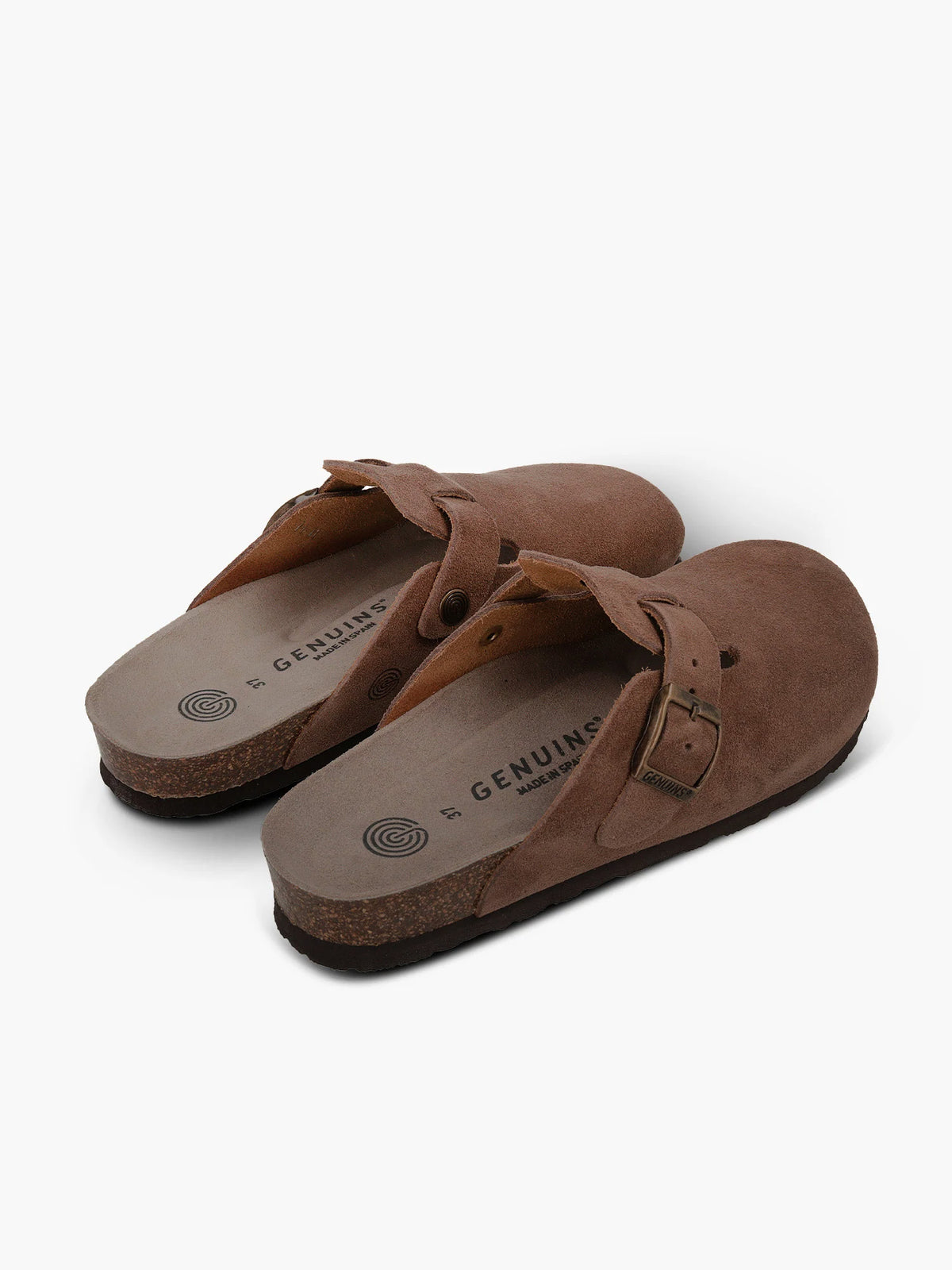 Sabots en cuir certifié | marron "riva velour terra"