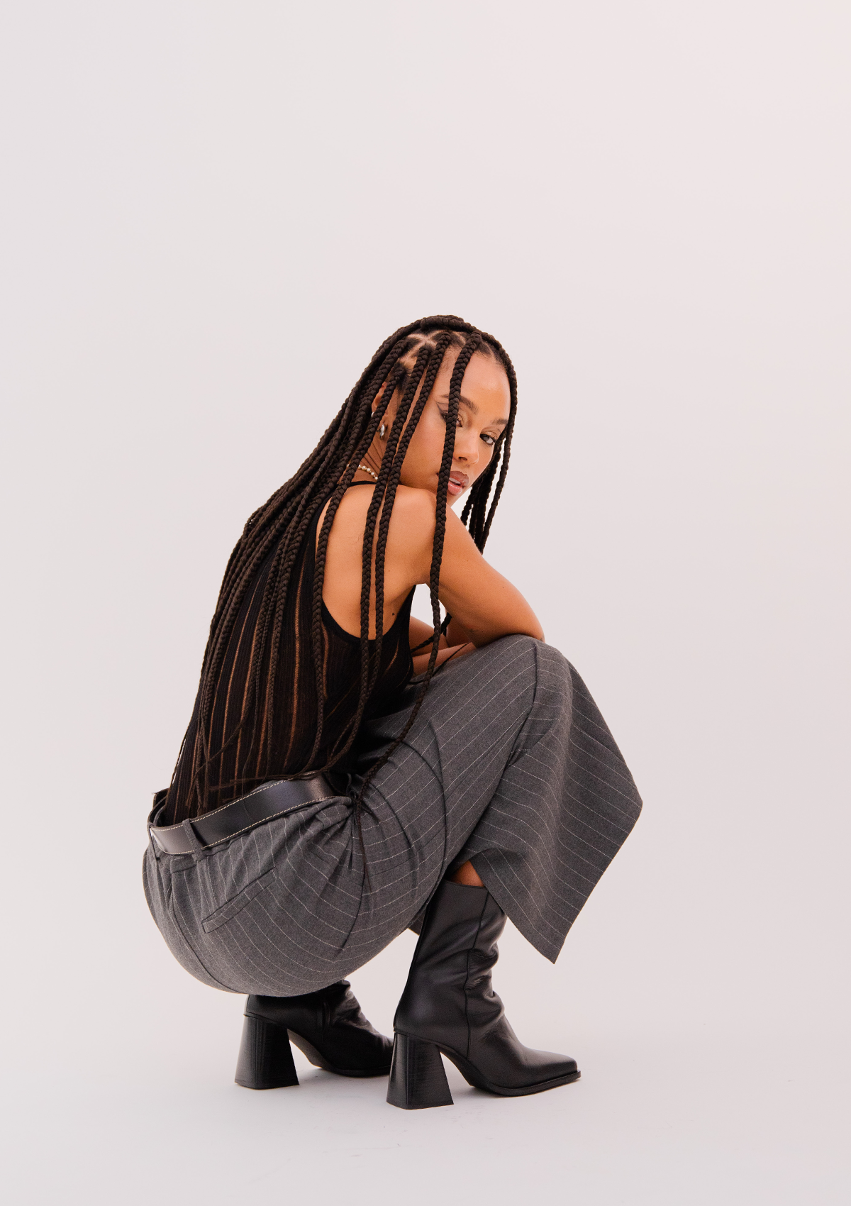 Bottines à talon en cuir certifié | noir "semaine noir - black"