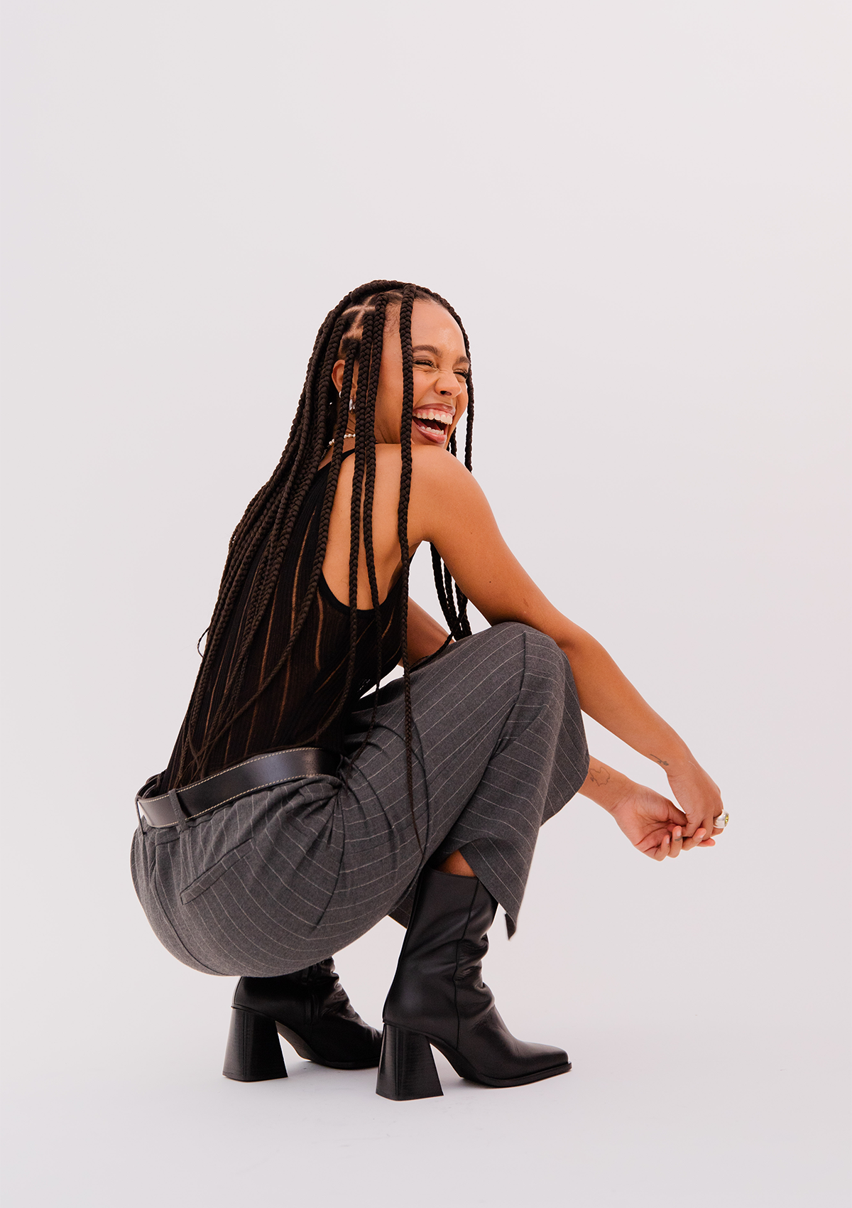 Bottines à talon en cuir certifié | noir "semaine noir - black"