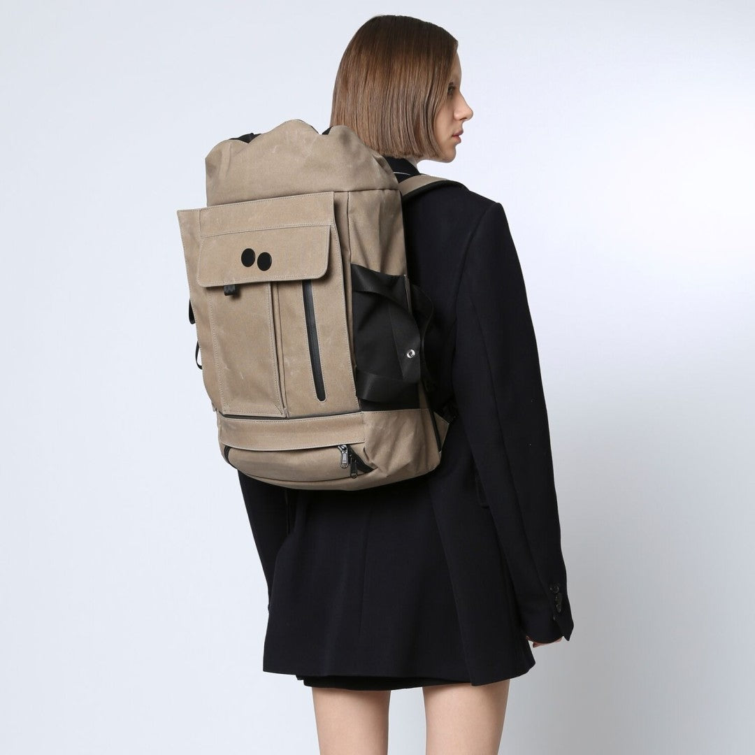 Sac à dos waxé marron recyclé - blok medium
