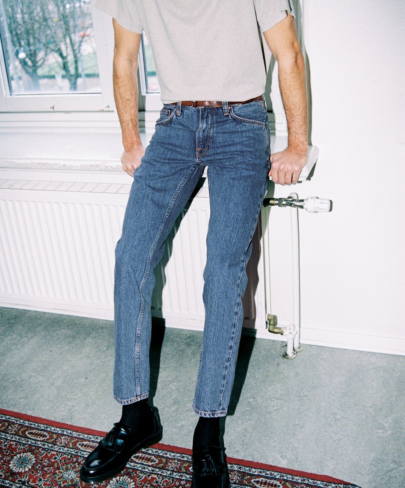Jean droit bleu en coton bio - gritty jackson friendly blue