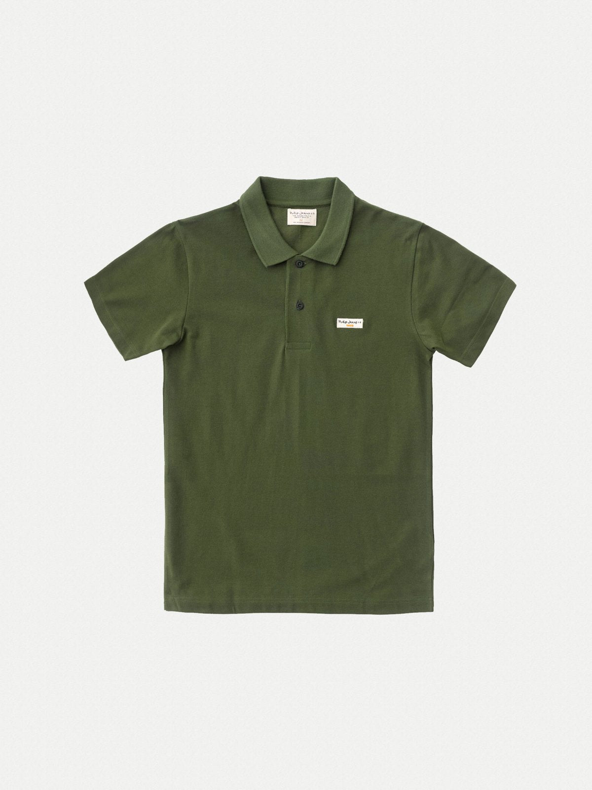 Polo uni kaki en coton bio - Mikael logo