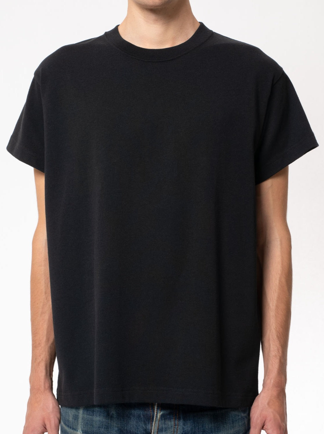 T-shirt ample noir en coton bio et recyclé - Milton Rebirth Tee Black