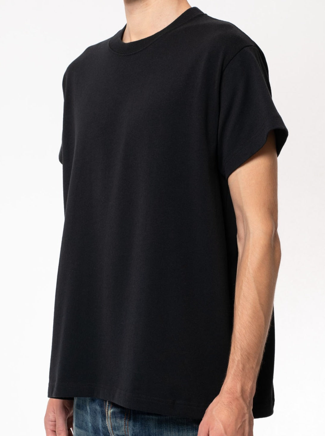 T-shirt ample noir en coton bio et recyclé - Milton Rebirth Tee Black