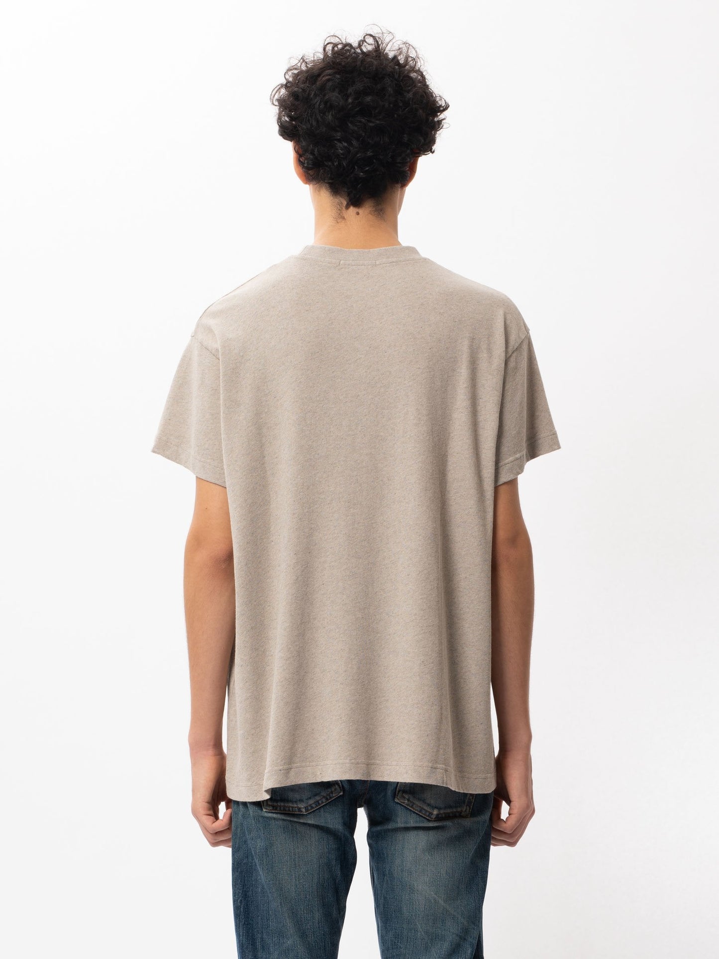 T-shirt beige chiné en coton bio recyclé - Milton