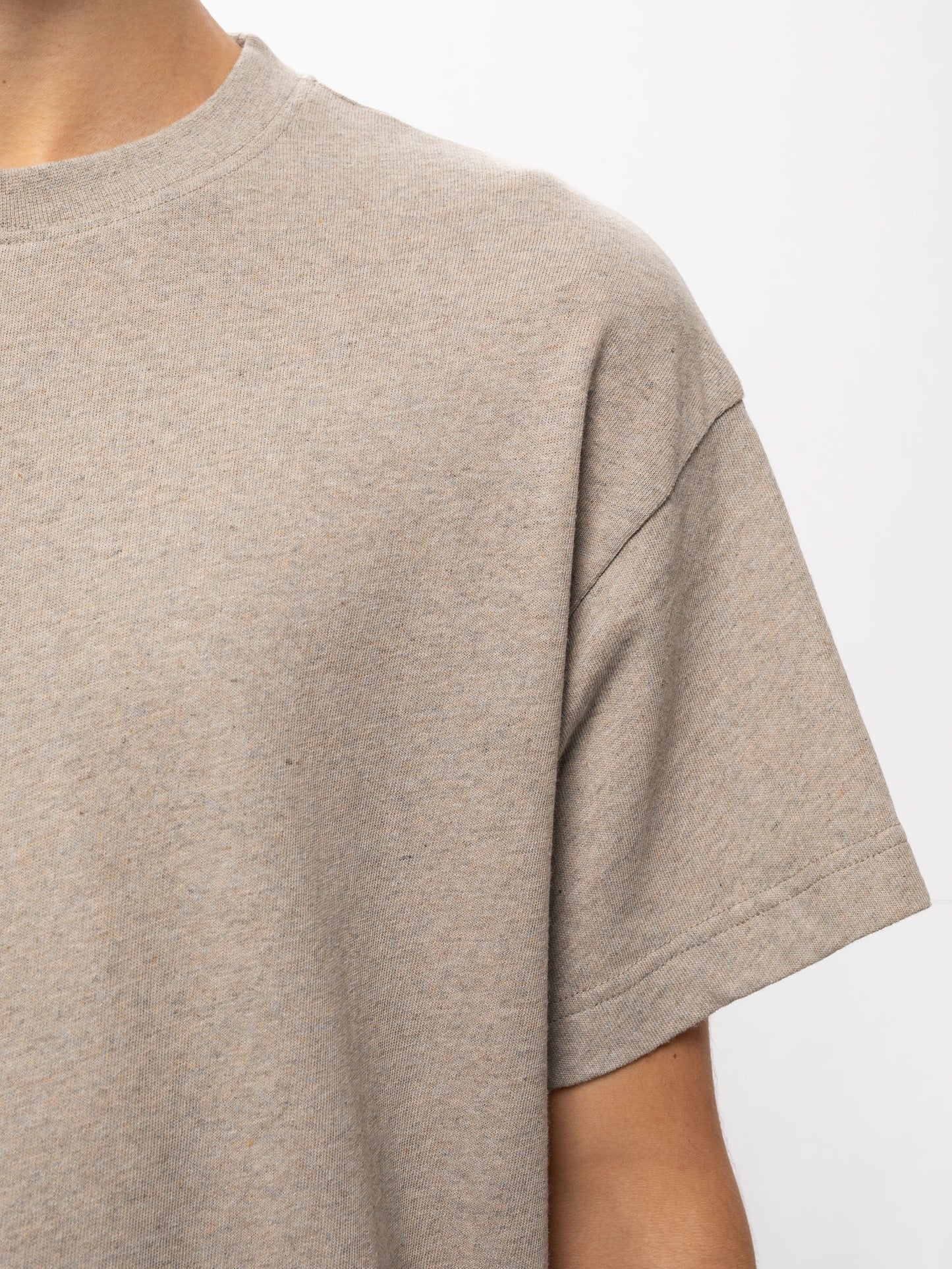 T-shirt beige chiné en coton bio recyclé - Milton