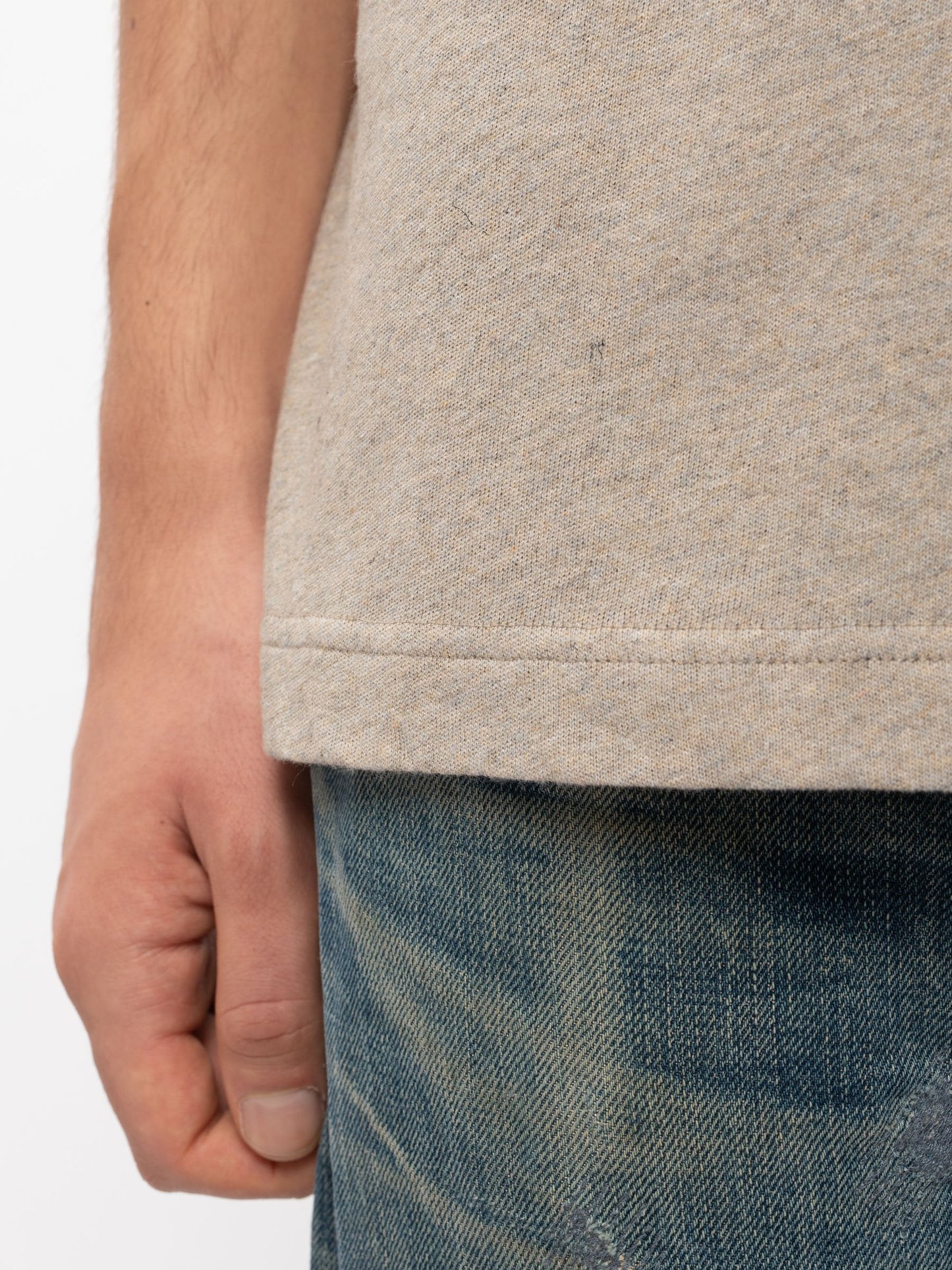 T-shirt beige chiné en coton bio recyclé - Milton