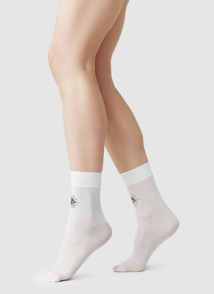 Chaussettes blanches en polyamide recyclé - mio ivory