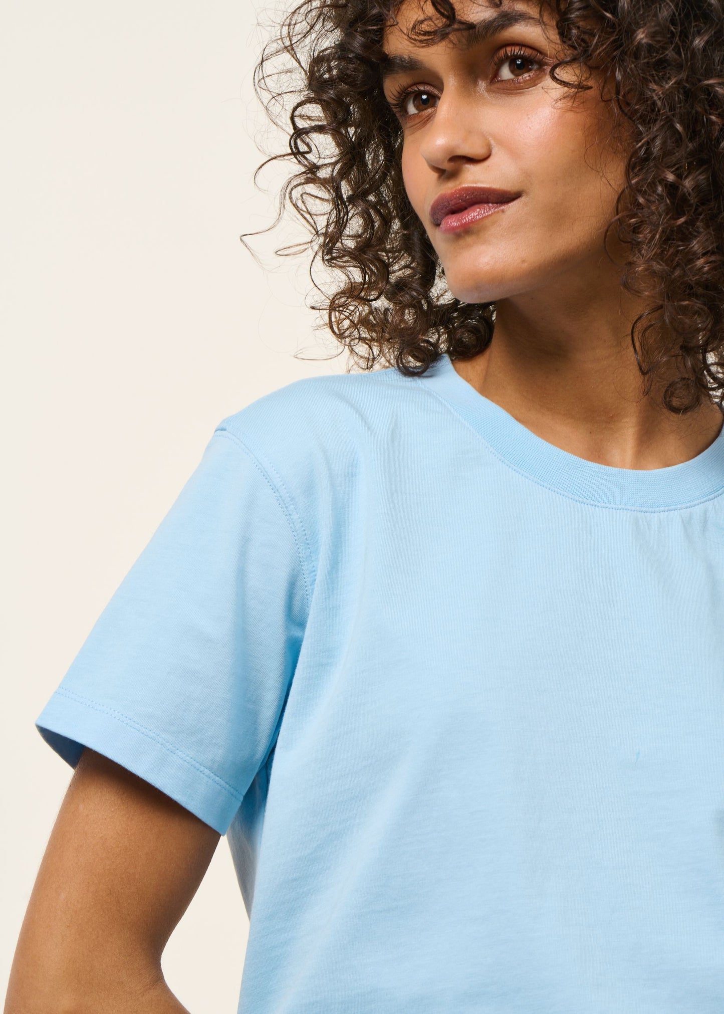 T-shirt en coton bio | bleu ciel | Bleu