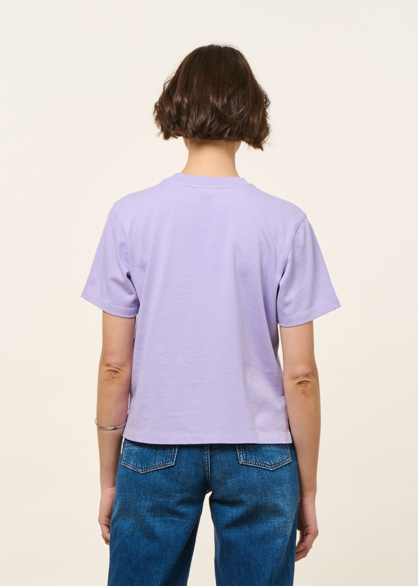 T-shirt boxy en coton bio | lilas | Lilas
