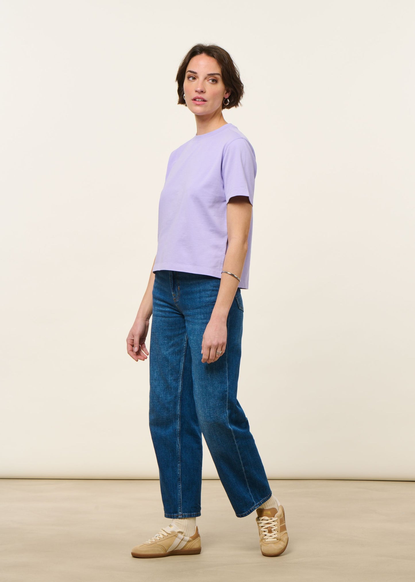T-shirt boxy en coton bio | lilas | Lilas