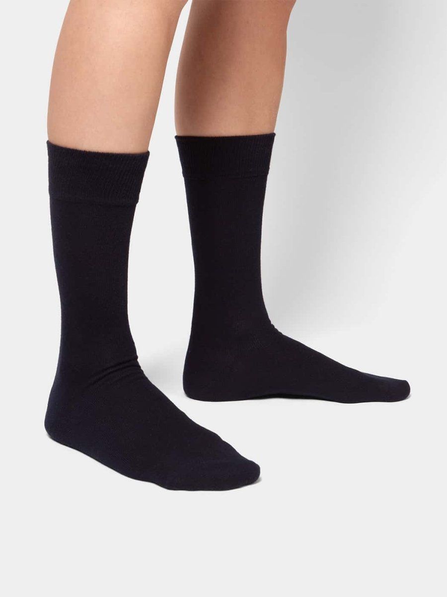 Pack 3 paires chaussettes en coton bio | noir "smooth night black" | Noir