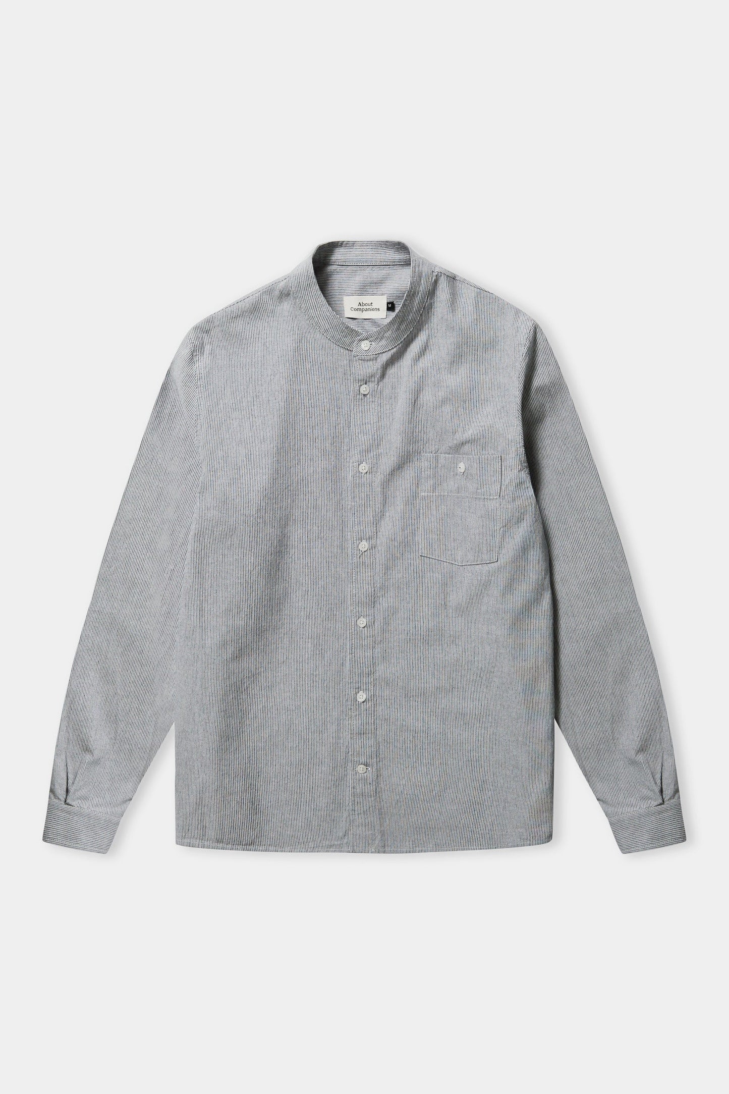 Chemise col officier en coton bio | rayée bleue "nathan eco oxford striped navy"