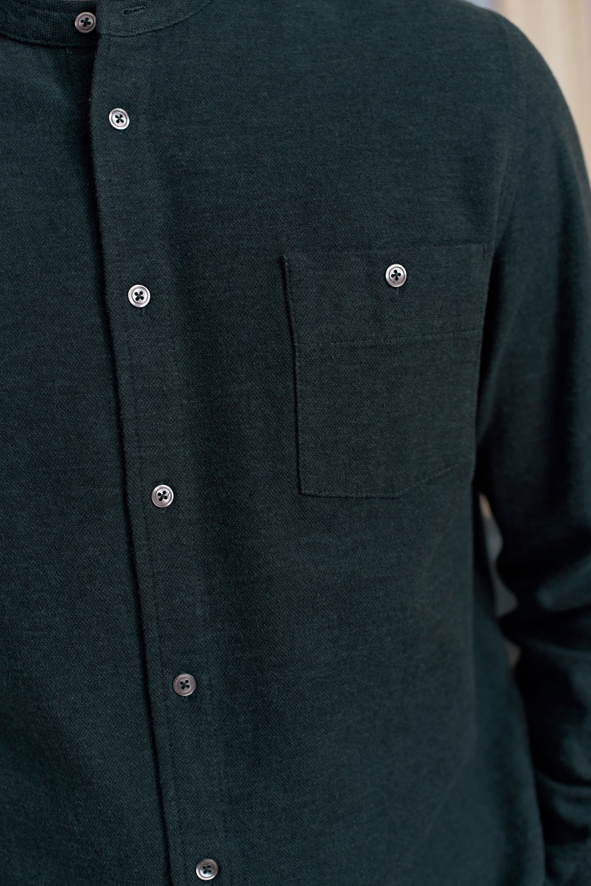 Chemise droite col officier flanelle en coton bio | vert "nathan shirt - eco scot green flannel"