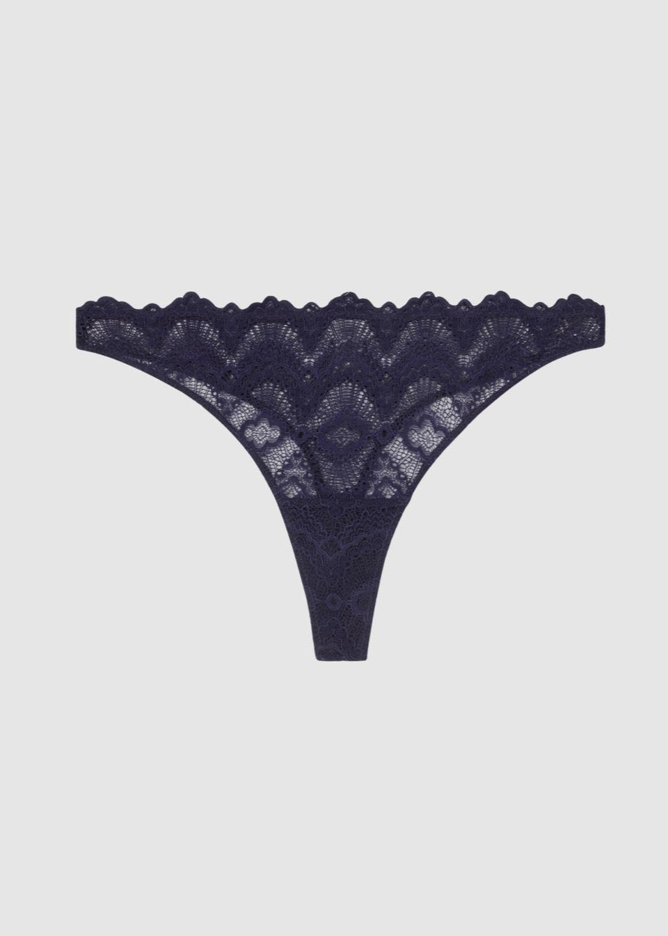 String en matières recyclées | bleu "lace thong - navy"