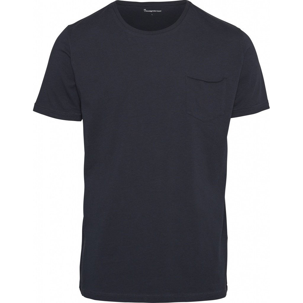 T-shirt bleu nuit à poche en coton bio - alder