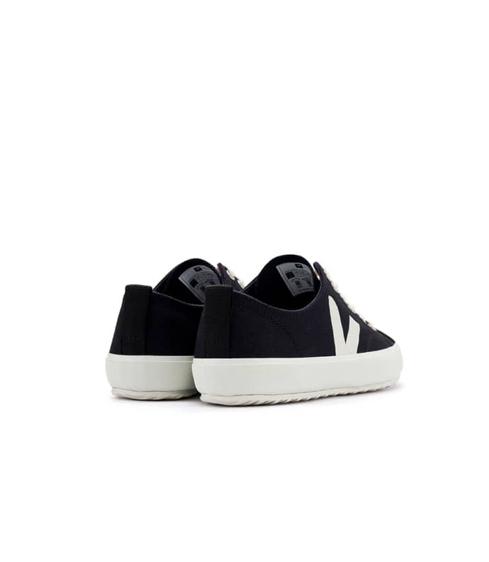 Baskets basses en coton bio | noir et blanc "nova canvas black pierre"