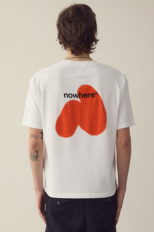 T-shirt imprimé en coton bio | blanc "Camiseta nowhere spray red - spray-red" | Spray-red