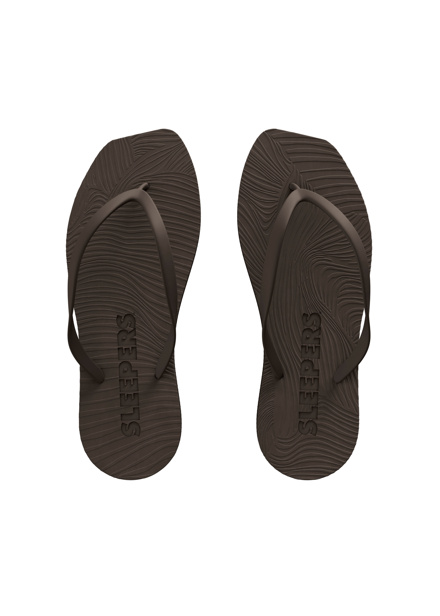 Tongs en caoutchouc naturel | marron "Tapered brown - brown" | Brown