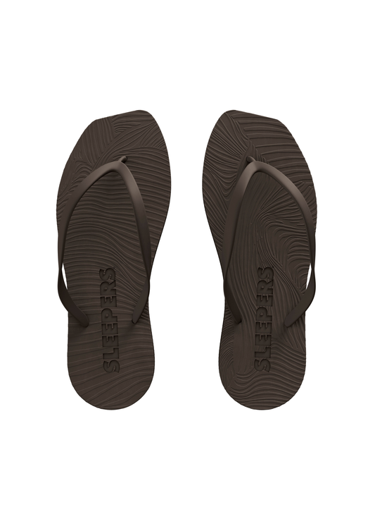 Tongs en caoutchouc naturel | marron "Tapered brown - brown" | Brown