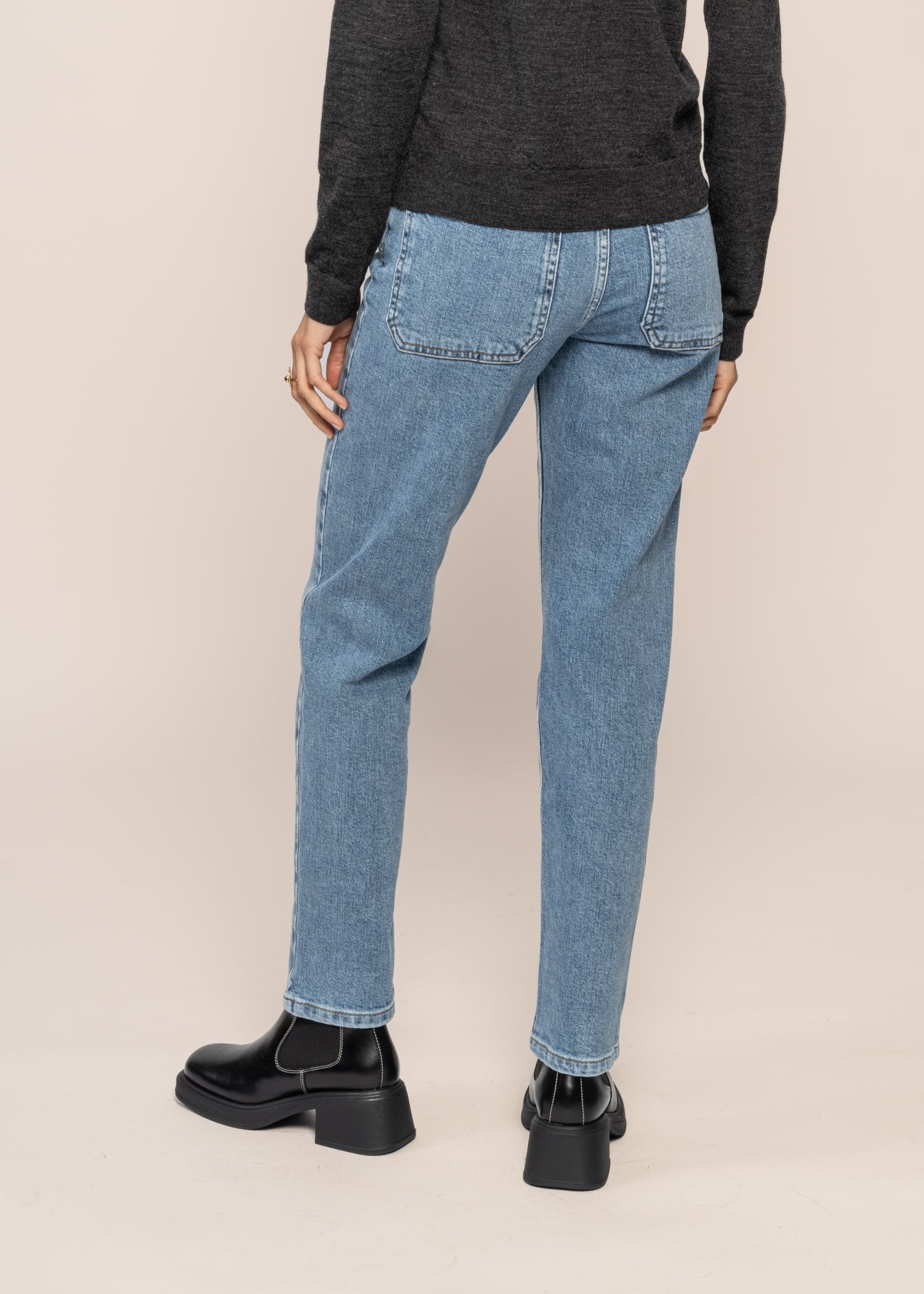 Jean slim en coton bio et recylé | Bleu délavé "light clean denim nele pants heavy wash"