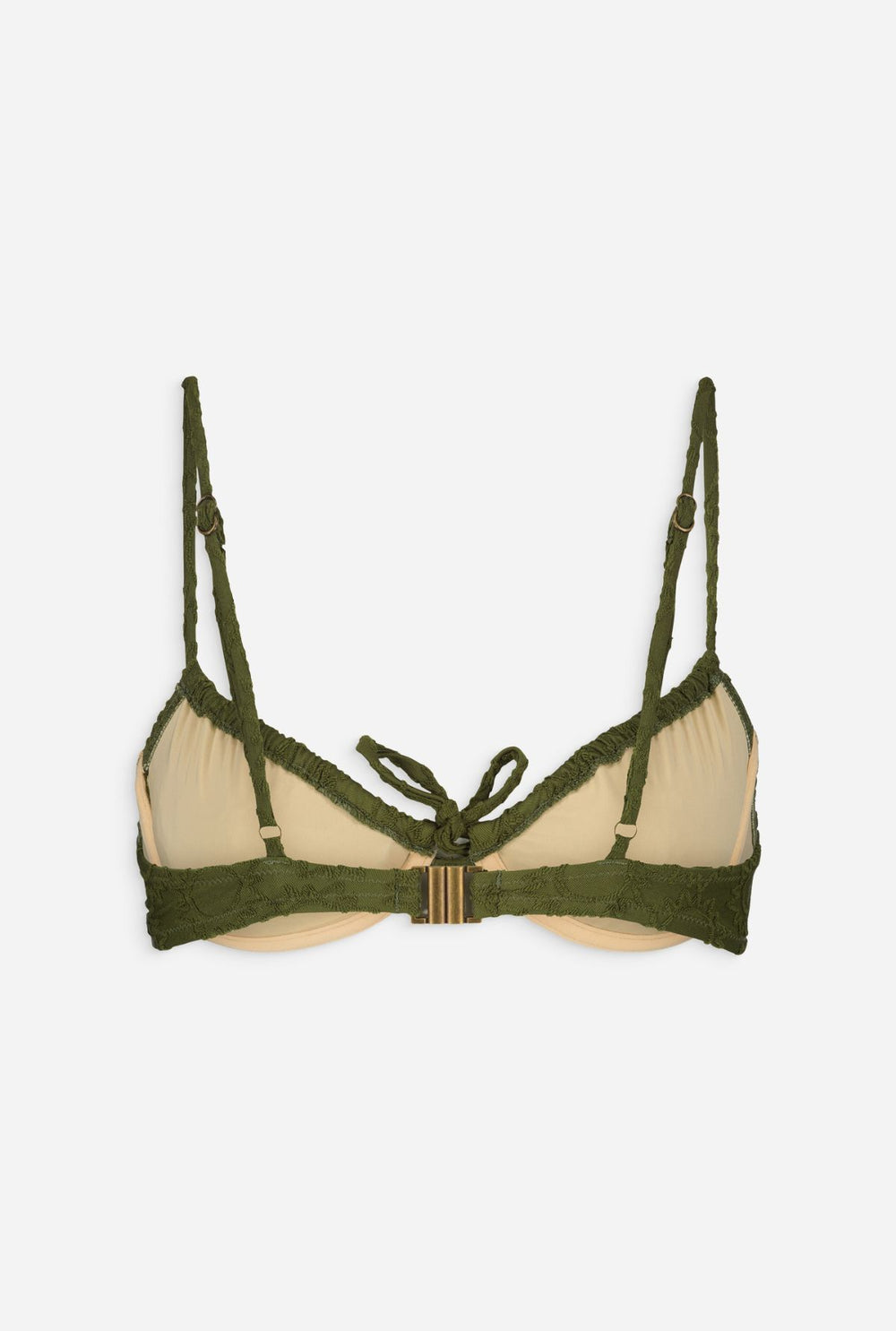 Haut de maillot vert texturé en recyclé - guanaco
