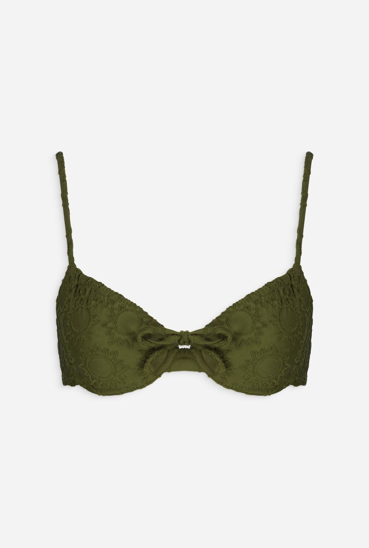 Haut de maillot vert texturé en recyclé - guanaco